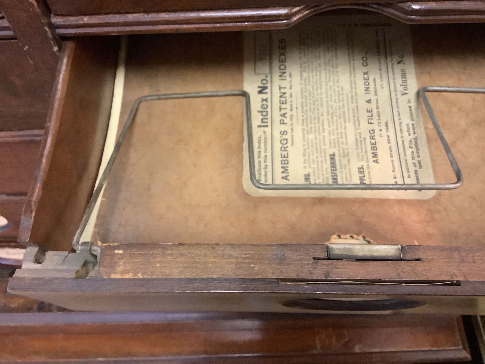 19th Century Amberg Mahogany Wooden Filing Cabinet photo 2795.0