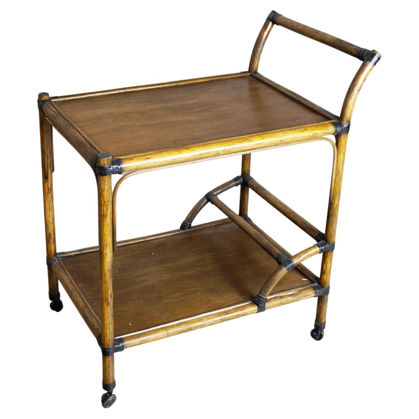 Italian Midcentury Trolley Bar In Bamboo