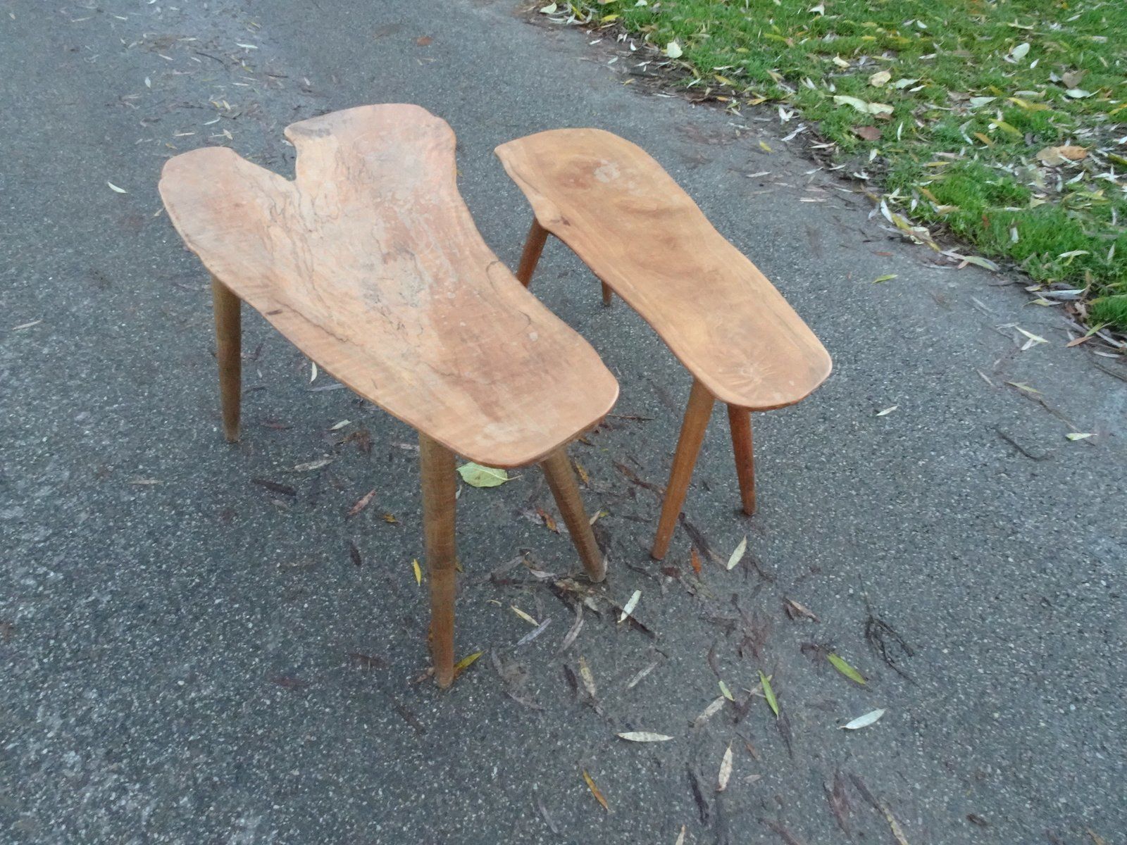 Brutalist Organic Freeform Nesting Tables In Walnut, Set Of 2 photo for sale