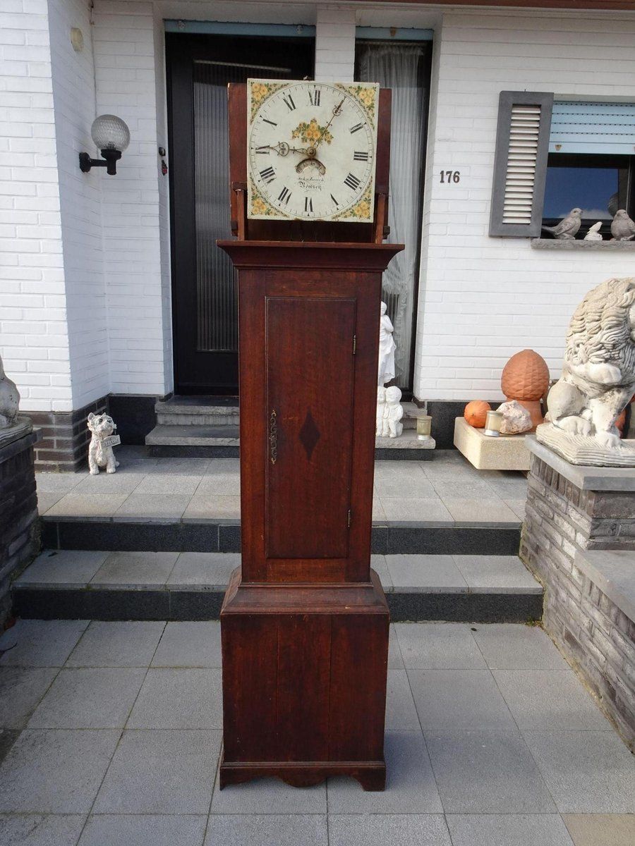 Antique 19th Century Longcase Oak Grandfather Clock By John Leach Romsey photo for sale