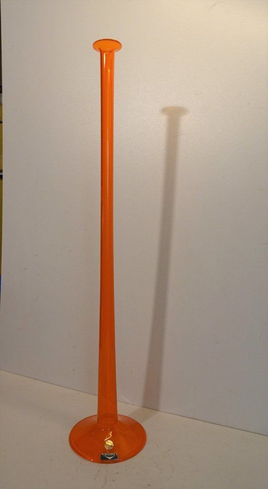 Huge Orange Art Glass Luciano Viscosi Candlestick photo 1520.24