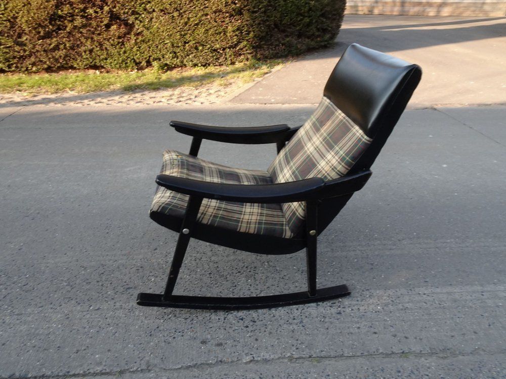Scandinavian Black Rocking Chair, 1950s photo buy