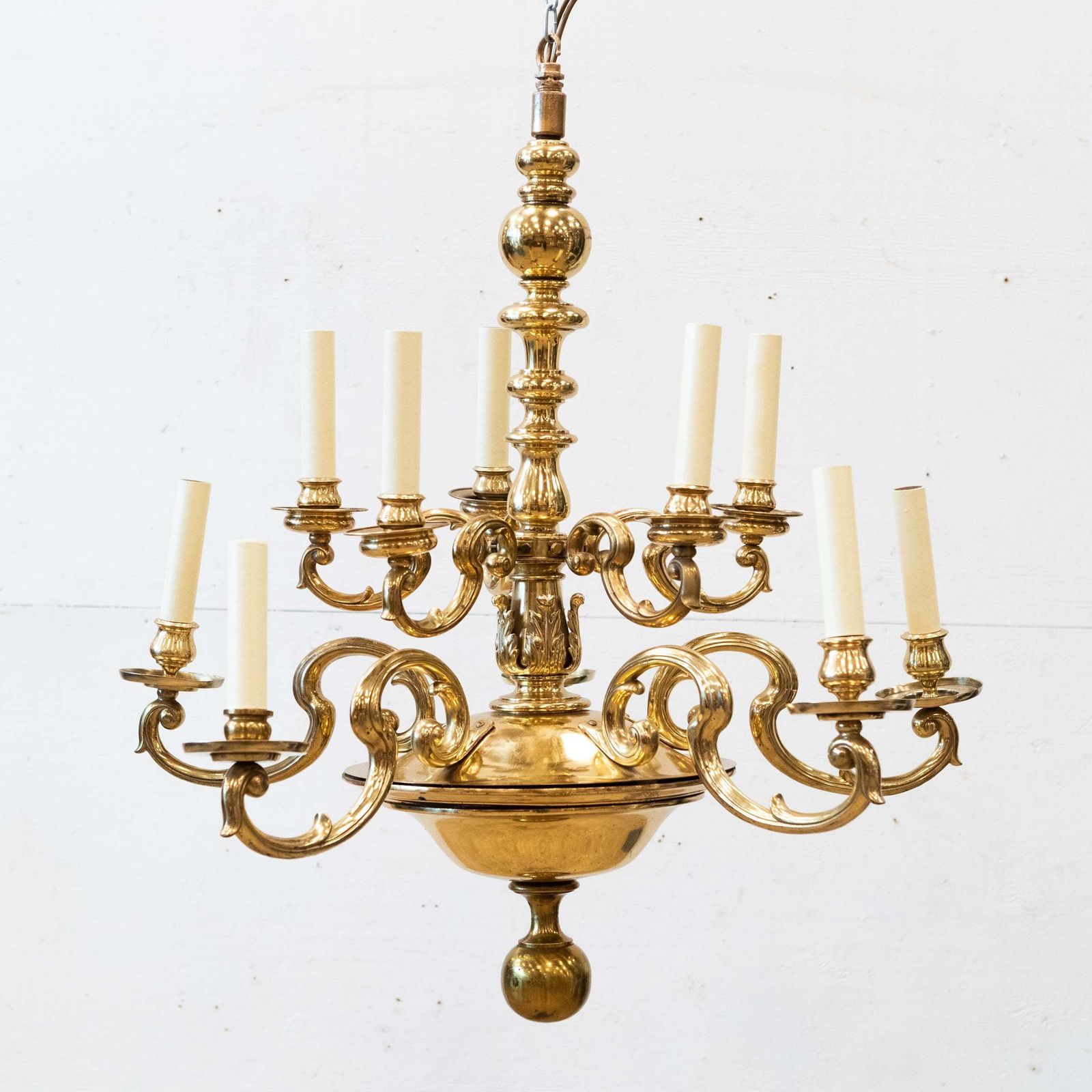 photo furniture Reclaimed Dutch Style 2 Tier Brass Chandelier | 10 Arms
