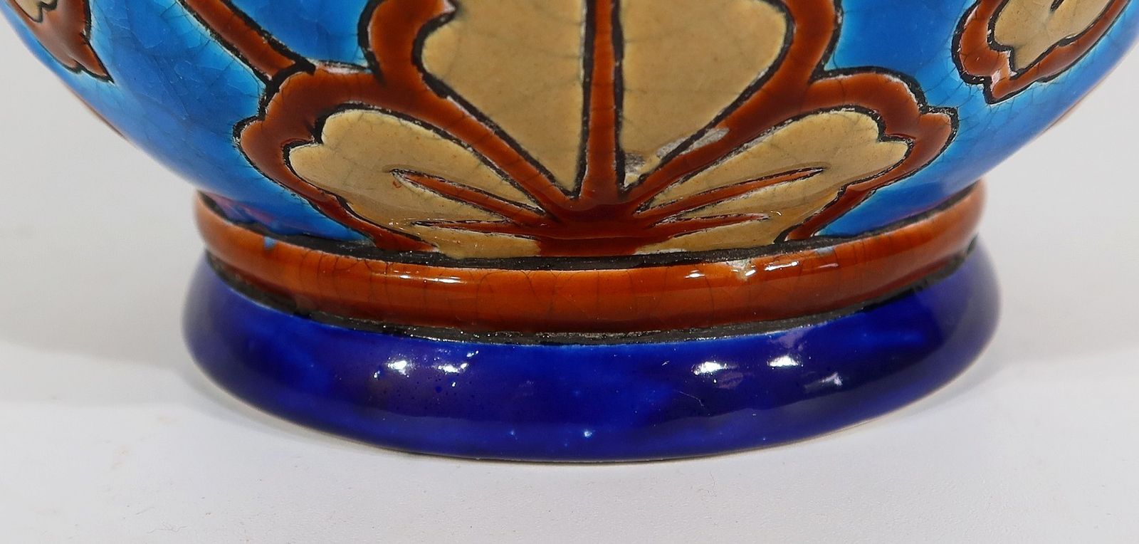 photo furniture Small Vase Decorated With Flowers In Longwy Enamels   Early 20th Century