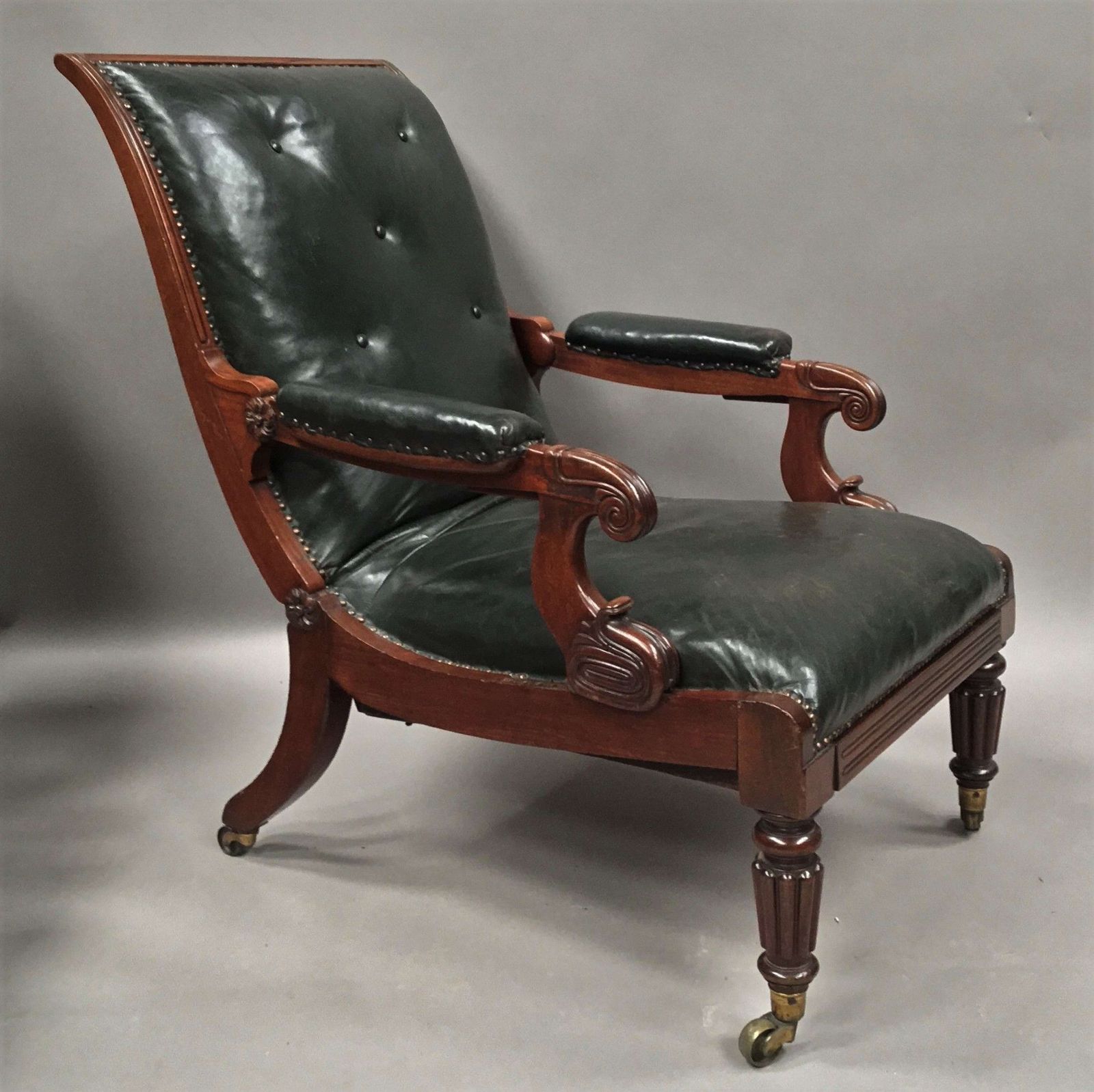 photo for sale A Significant Late Regency Mahogany And Leather Daws Library Chair