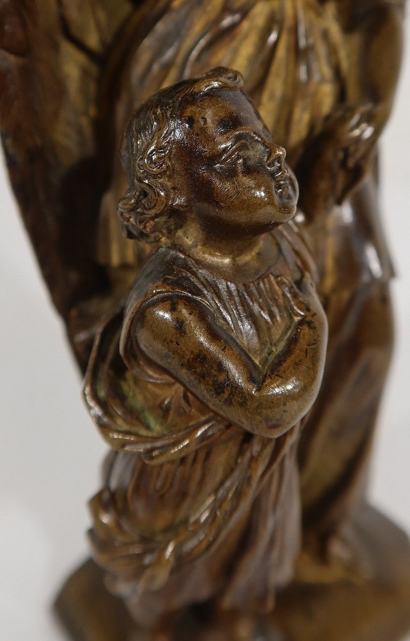 photo vinterior Patinated Bronze, “Child Led By An Angel” – 1900