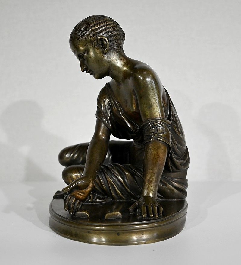 Bronze "The Osselets Player" After Antique Statue   19th Century photo for sale