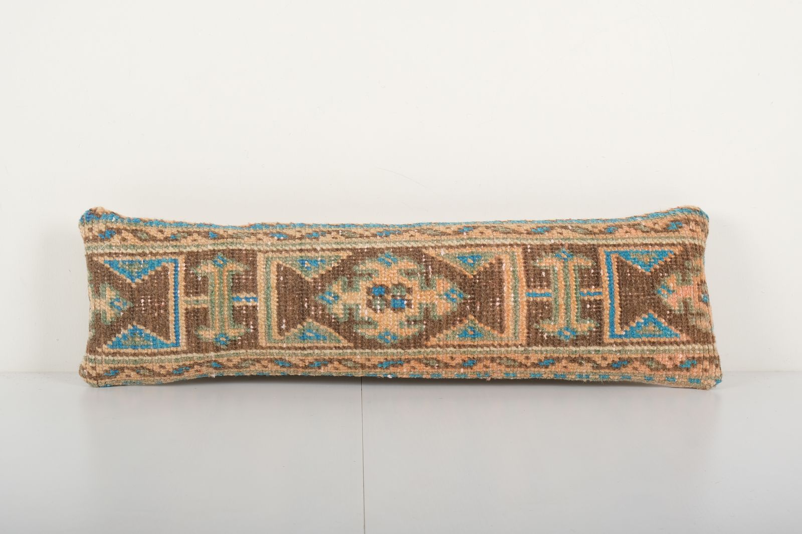 Pillow Cases Made From A Vintage Turkish Oushak Carpet, Mid 20th Century Bedding Cover, Wool Queen Pillow 8'' X 28''
