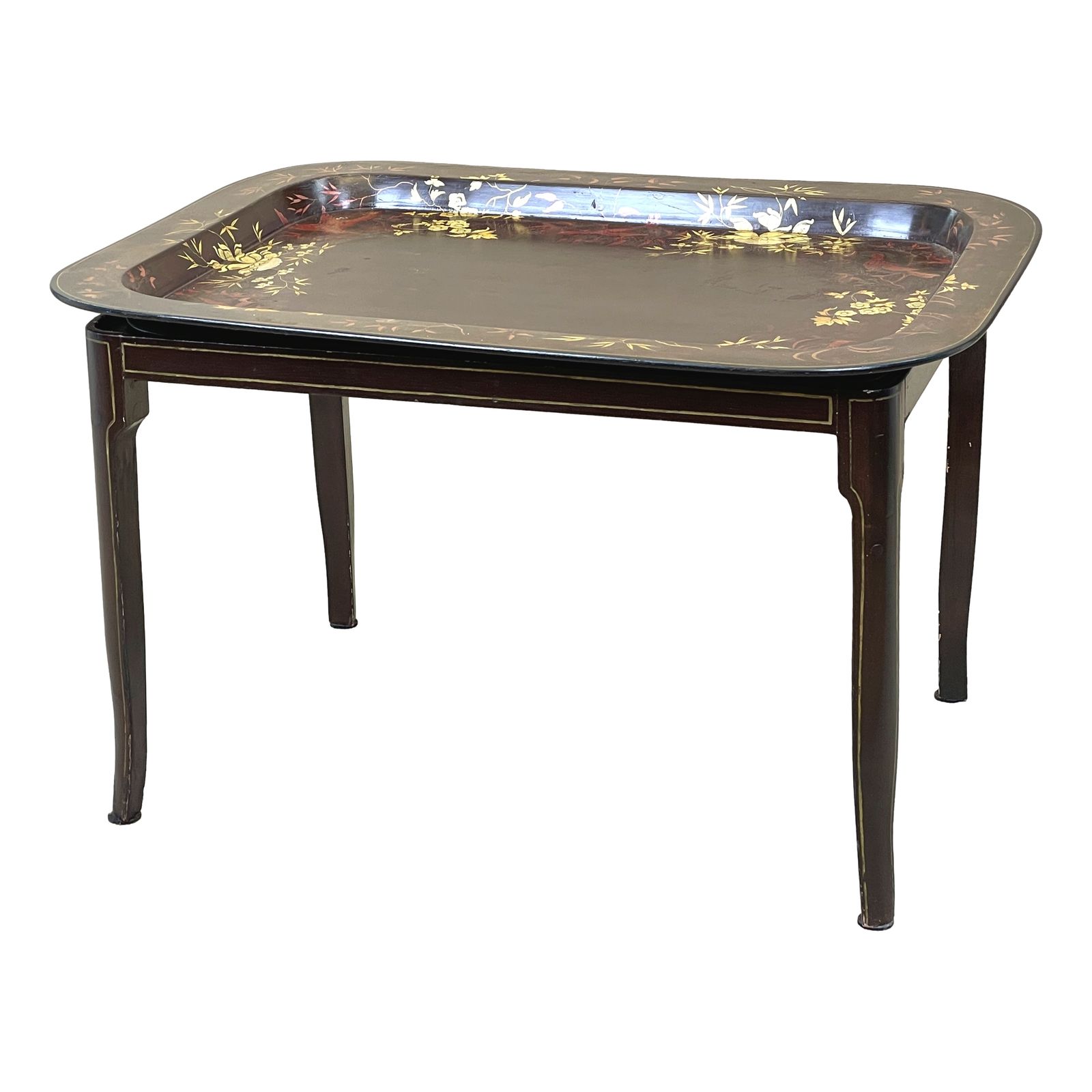19th Century Papier Mache Tray On Stand (England, Circa 1850)