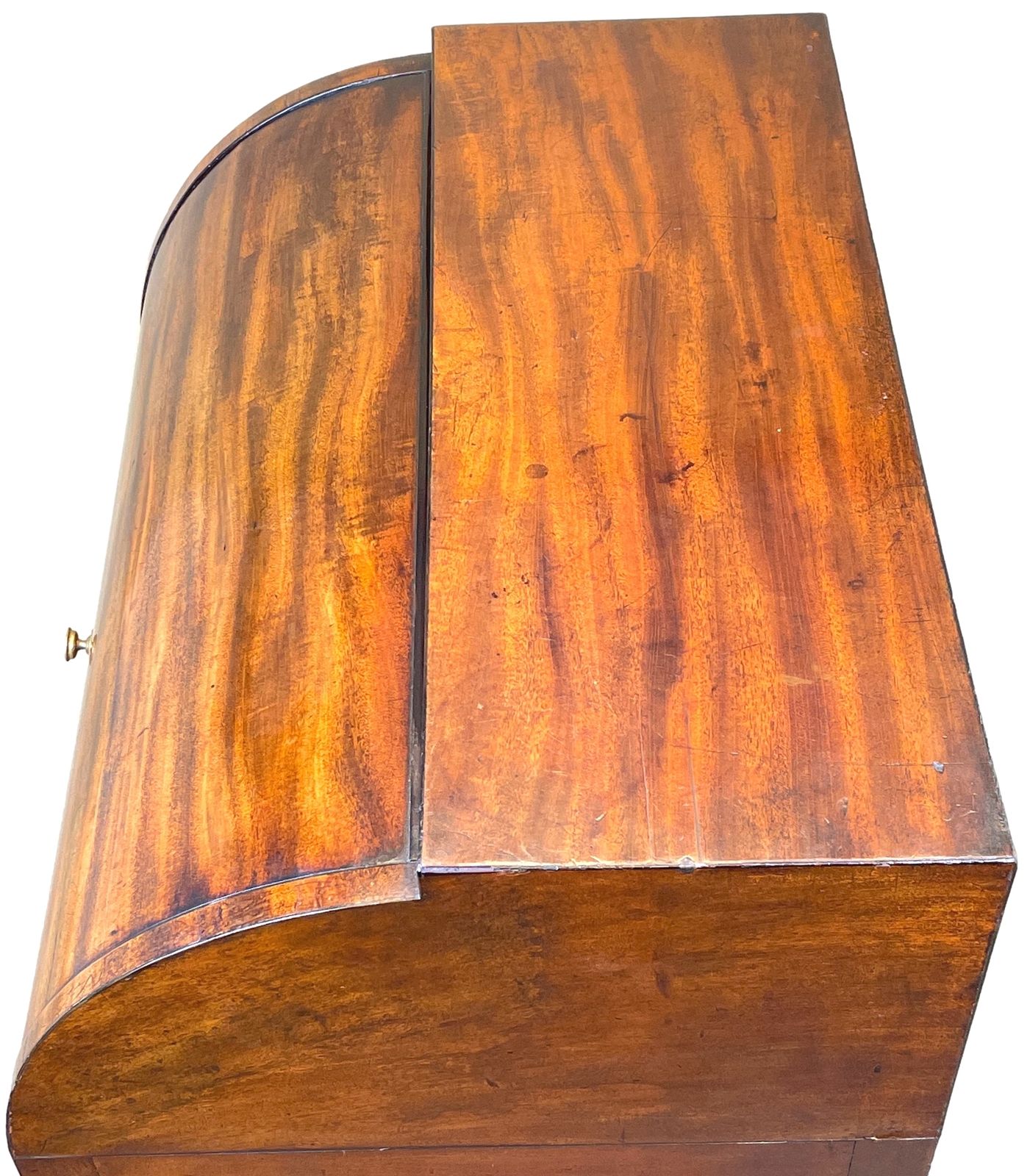 Furniture 18th Century Georgian Mahogany Cylinder Desk (England, Circa 1780) photo