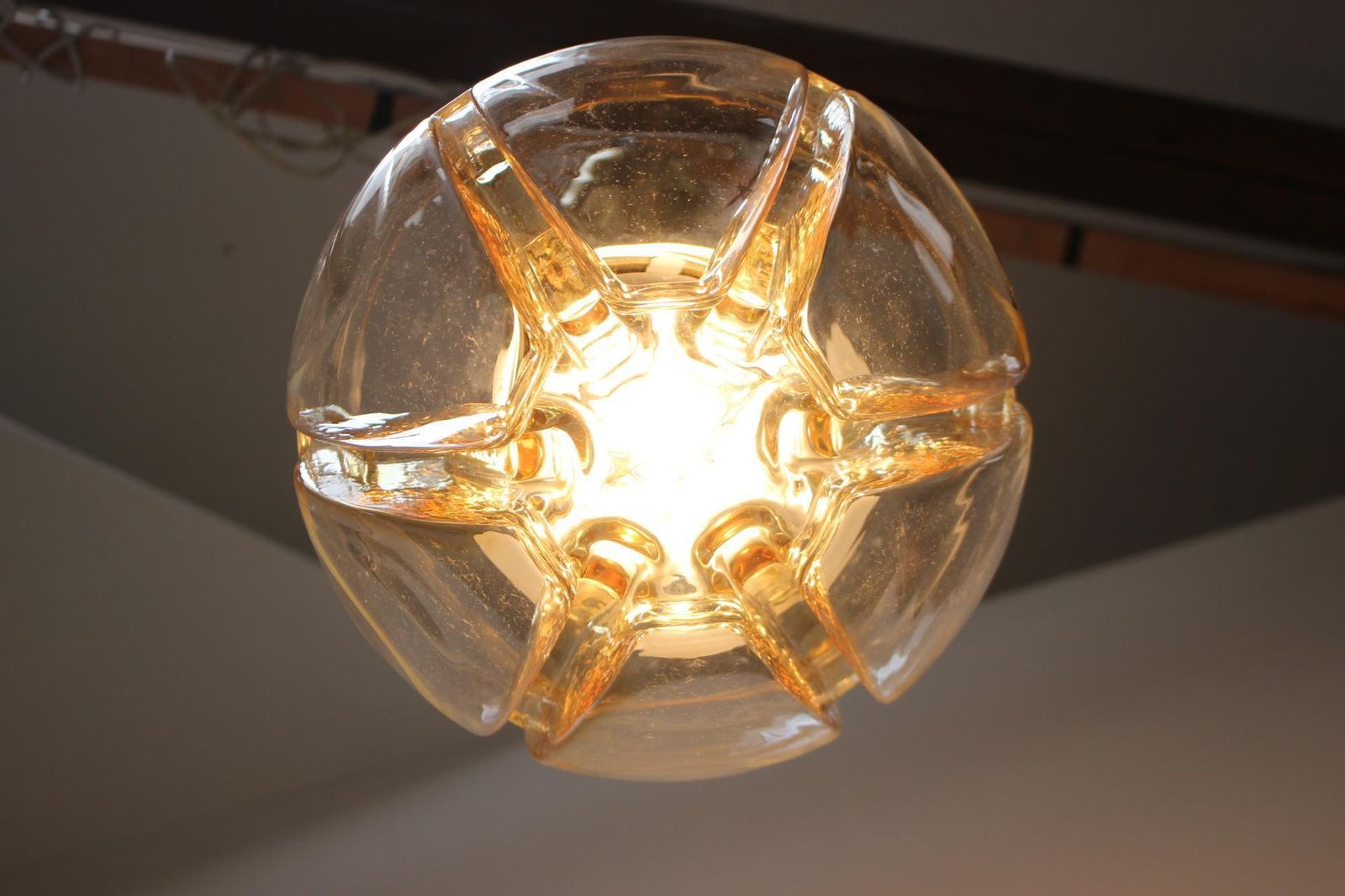 Lighting Mid Century Mazzega Murano Glass Pendant, Italy, 1970s. photo