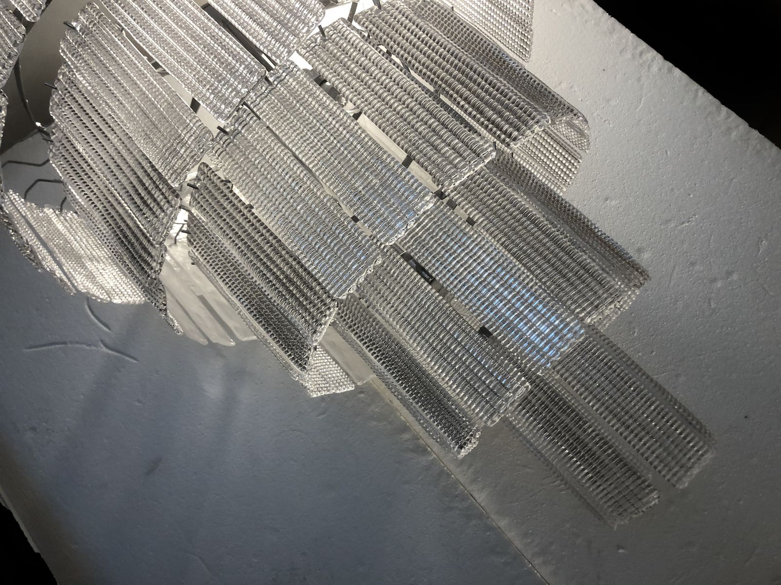 Huge Transparent Modern Striped “Listelli” Murano Glass Chandelier photo vinterior