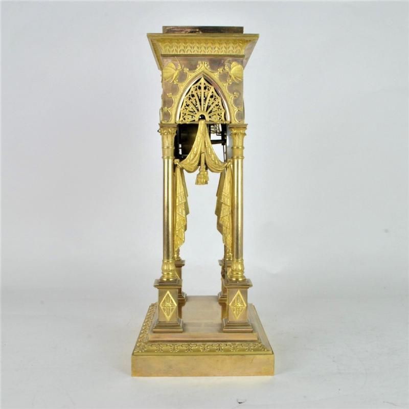 Gilt Bronze Portico Clock, Empire Period, Xi Xth Century photo for sale
