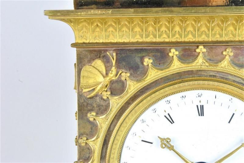 Gilt Bronze Portico Clock, Empire Period, Xi Xth Century photo vinterior