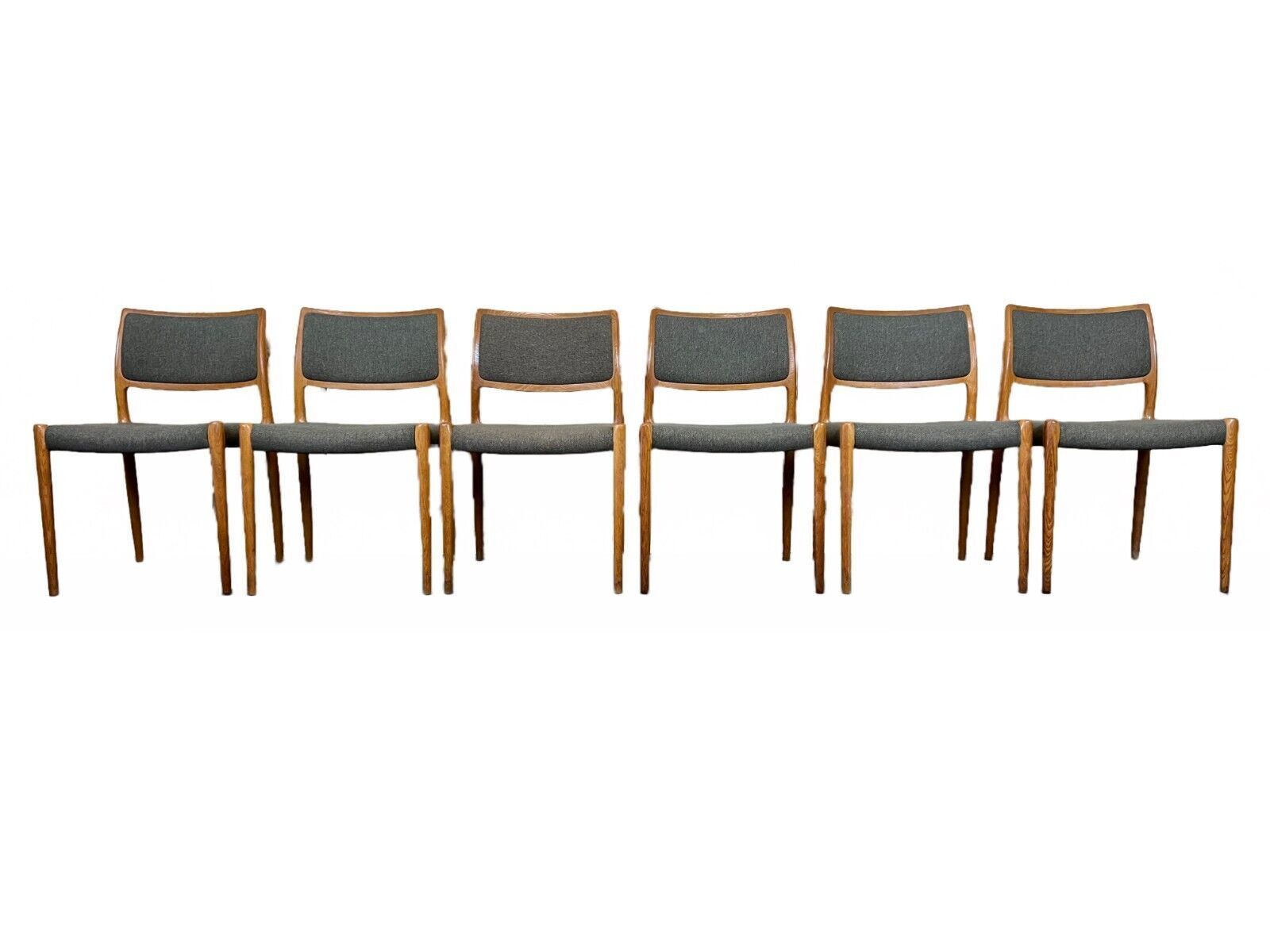 6x 60s 70s Chairs Teak Dining Chair Niels O. Möller For Jl Møllers 60s