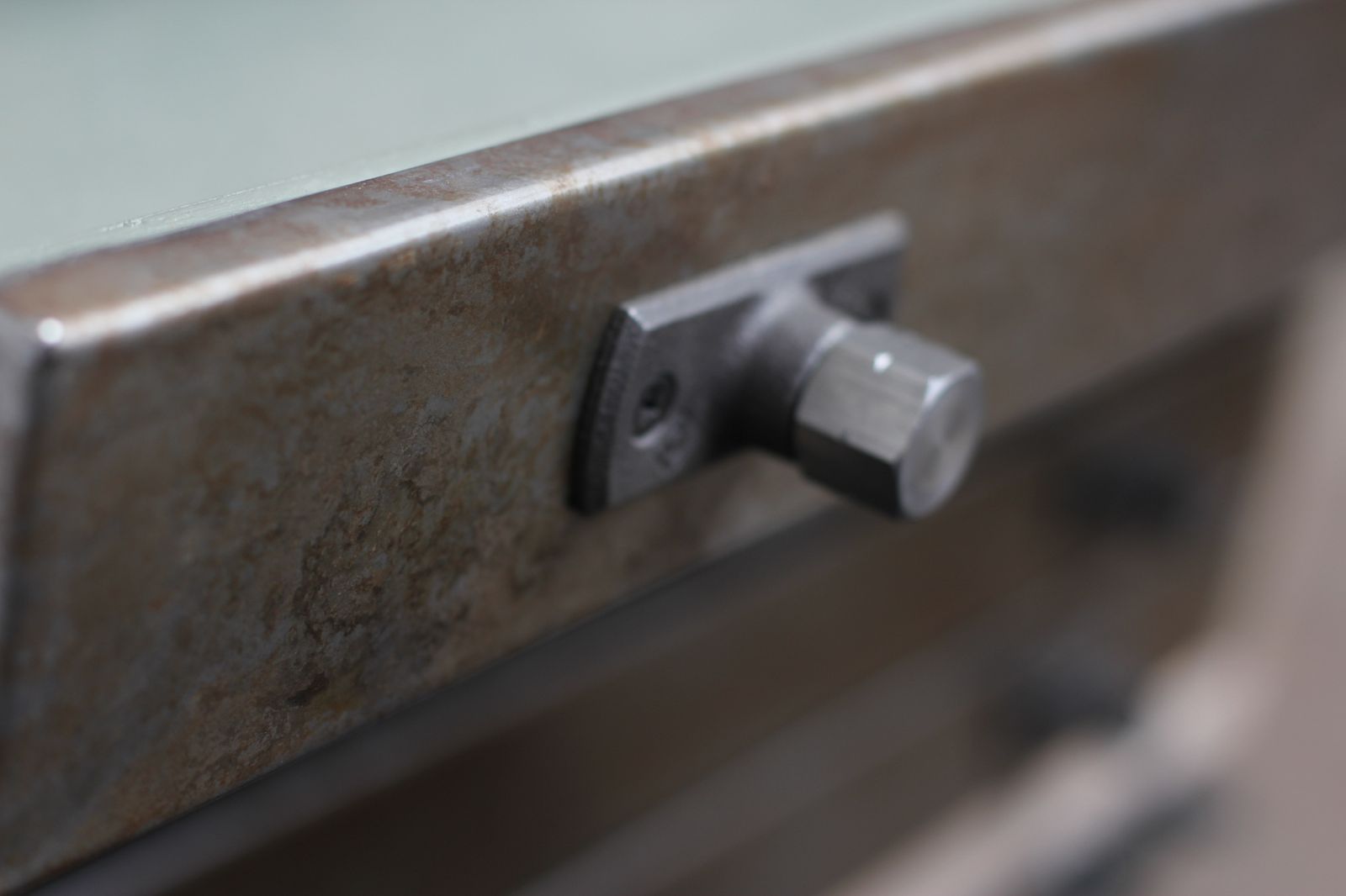 photo buy Faraz Reclaimed Scaffolding And Distressed Steel Plan Chest On Locking Castors