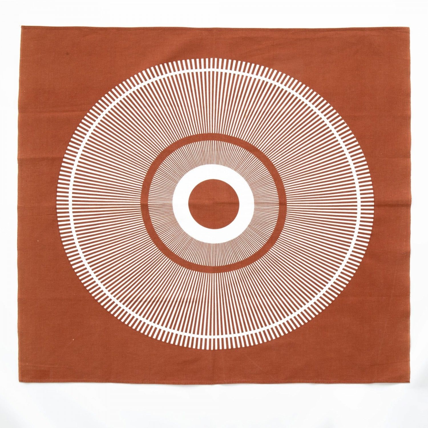 Op Art Target Design Screenprinted Art Textile From Norway, 1970s photo for sale