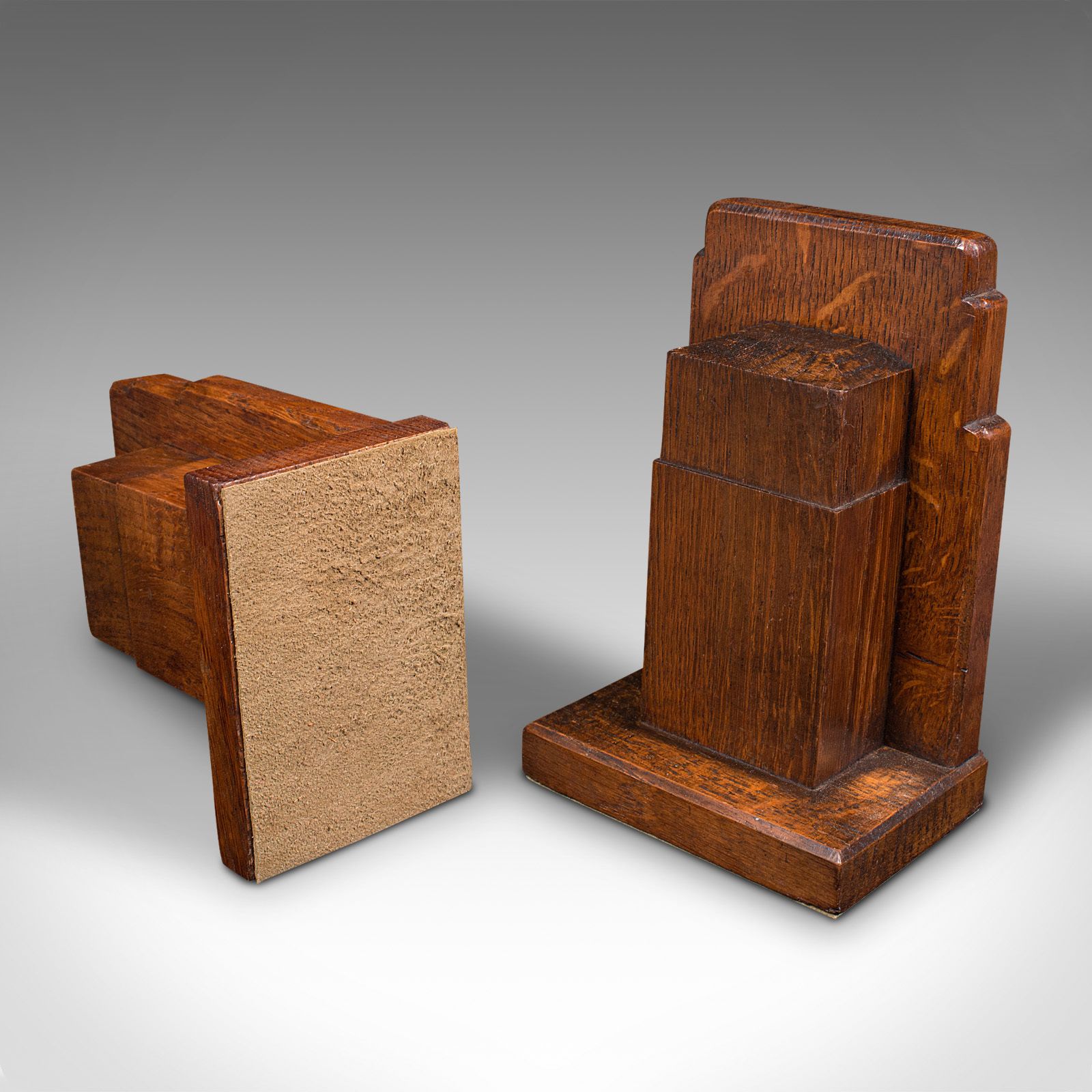 Pair Of Vintage Decorative Bookends, English, Oak, Book Rest, Early 20th, C.1930 photo buy