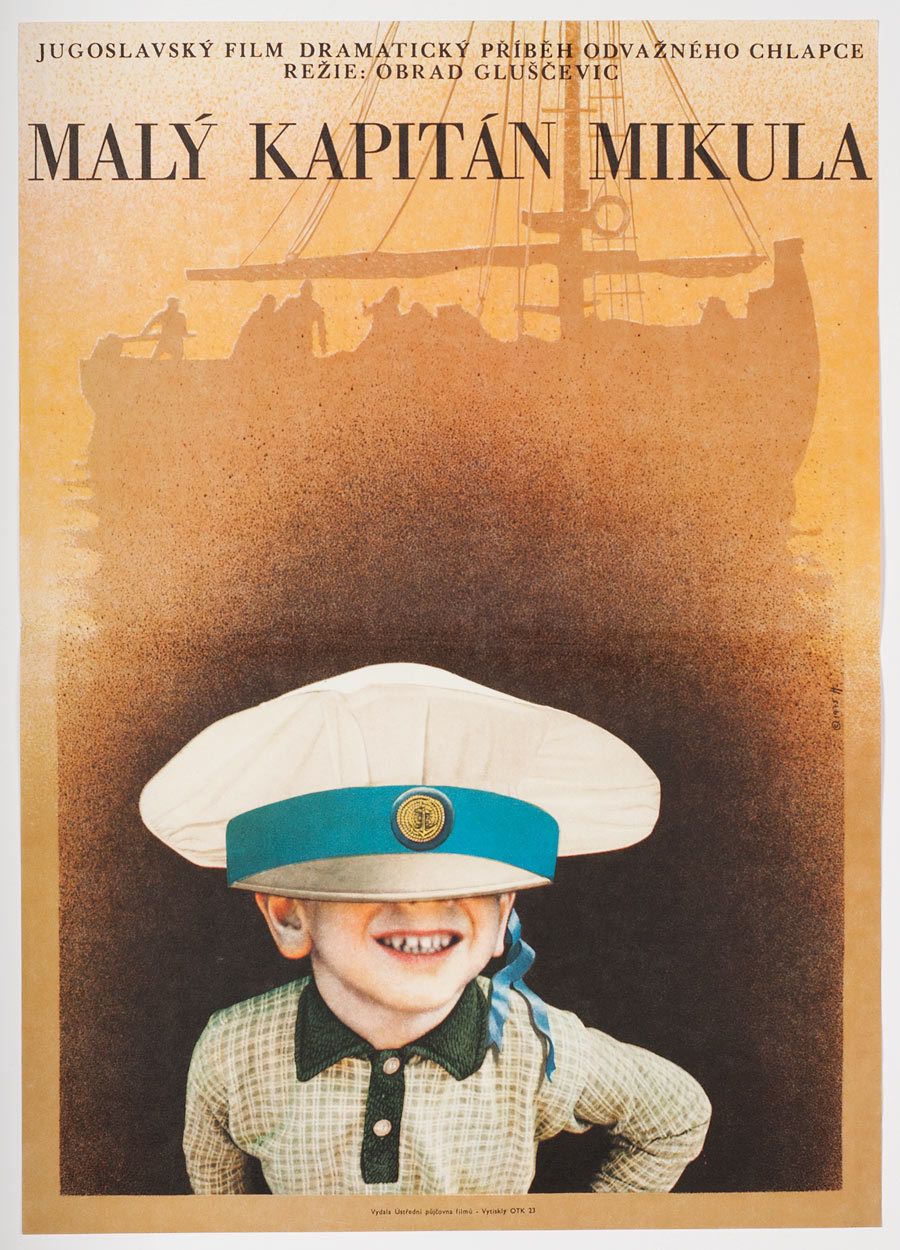 Original Film Poster, Captain Mikula, The Kid, Miroslav Hlaváček, 1975, Genuine Czech Vintage Print