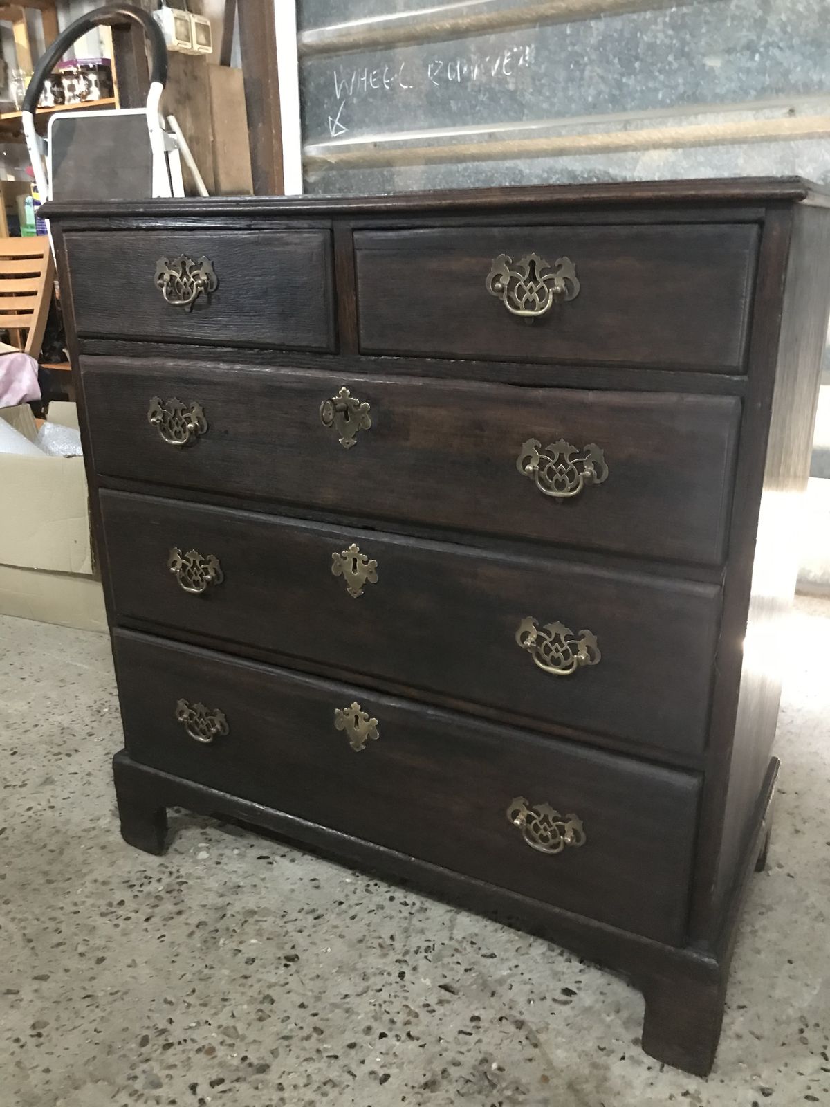 18th Century Oak Chest Of Drawers With Key photo Furniture