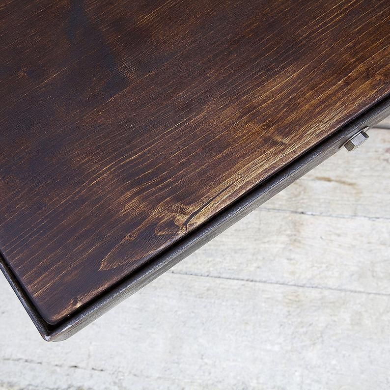 photo furniture Henry Bamford Industrial Dining Table   Original Cast Iron Base With Gold/Bronze Detailing