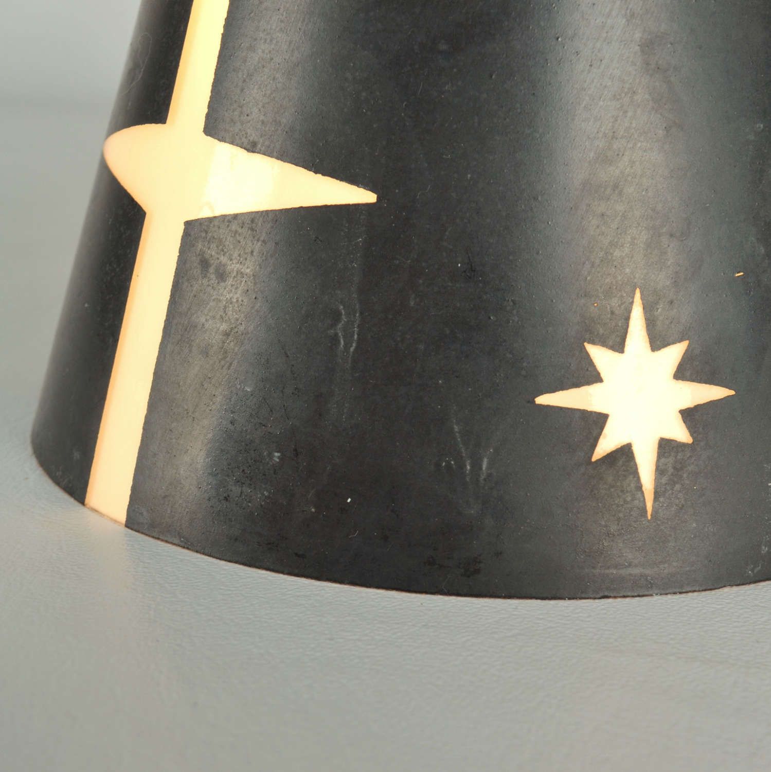 Lighting Rare Pair Of 1950’s Hourglass Wall Lights In Black Glass photo