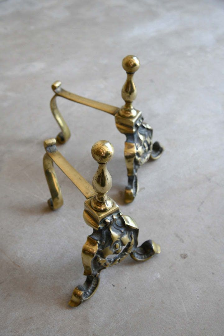 Antique Brass Poker Rests, 1800s photo vintage