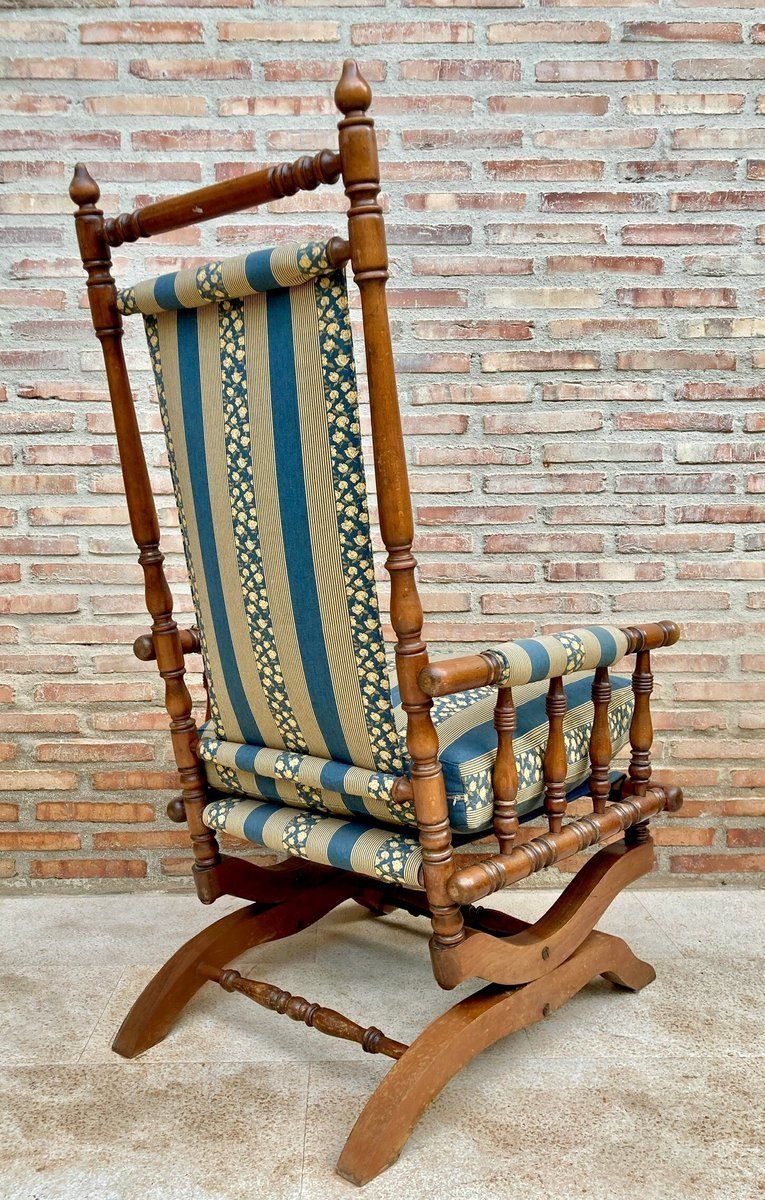 Spanish Rocking Chairs In Carved Walnut, 1960, Set Of 2 photo vinterior
