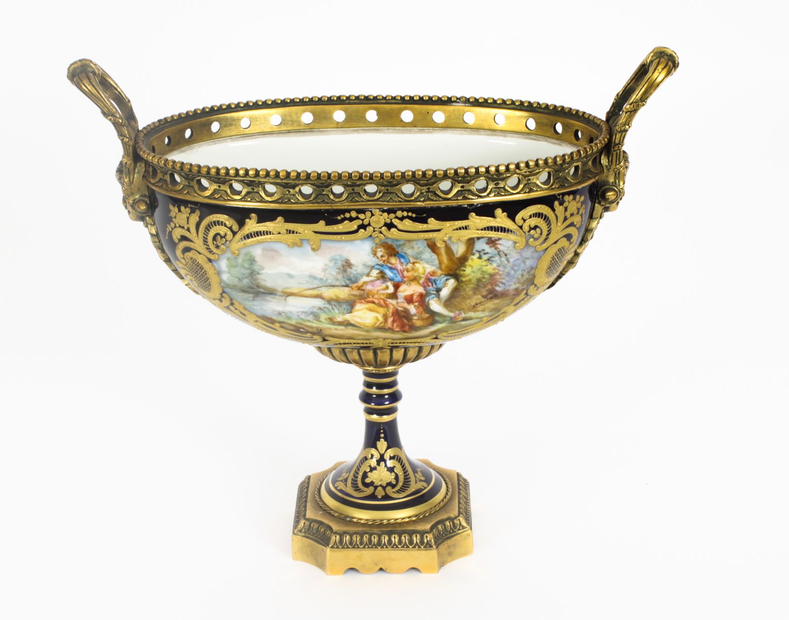 Antique Paris Porcelain & Ormolu Mounted Three Piece Garniture Circa 1900 photo Home Decor