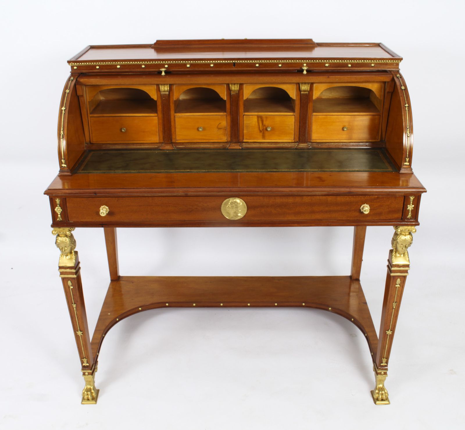 Antique French Empire Revival Cylinder Bureau  C1880  19th C photo for sale