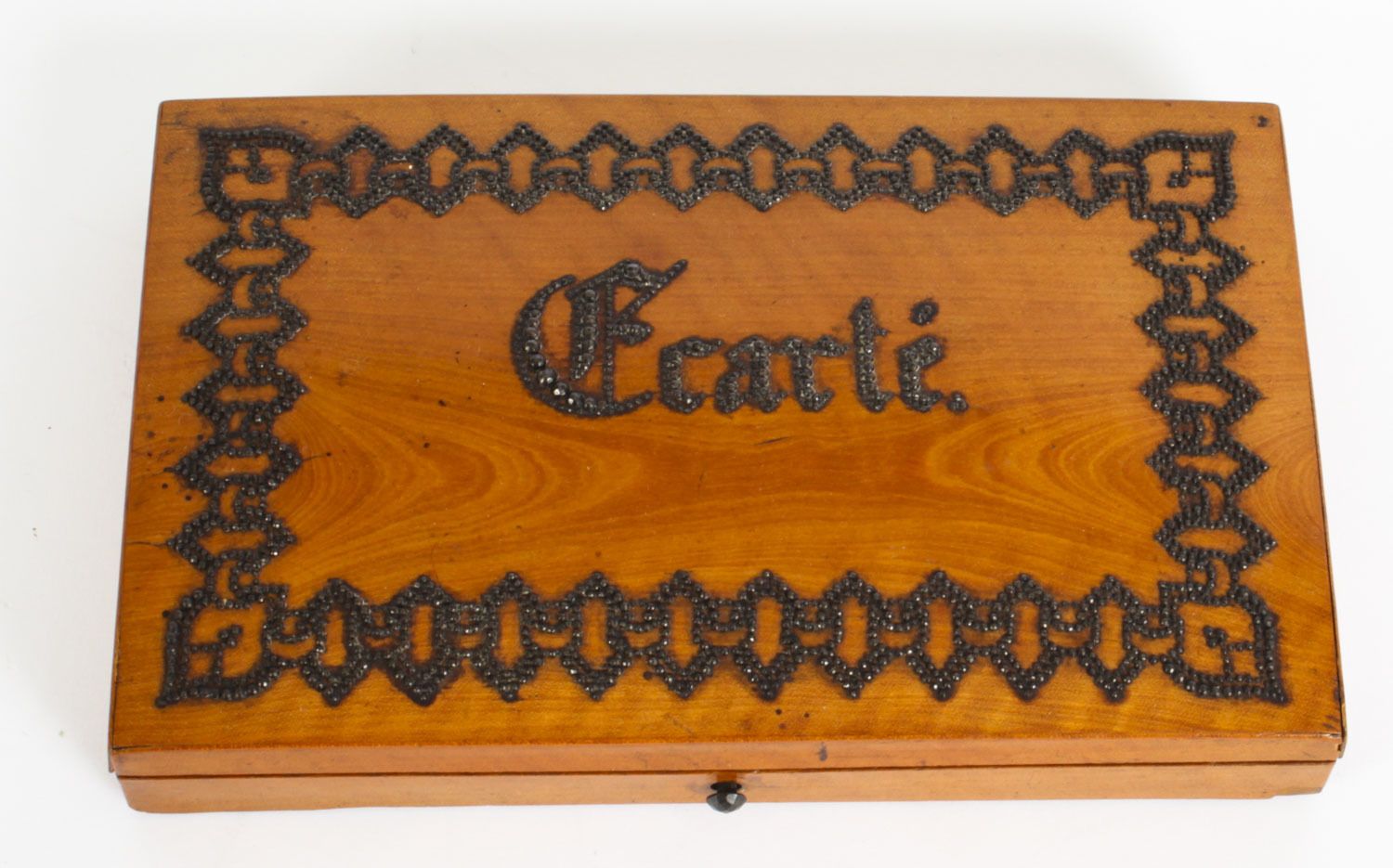 Antique French Satinwood Ecarte Playing Card Box 19th Century photo furniture
