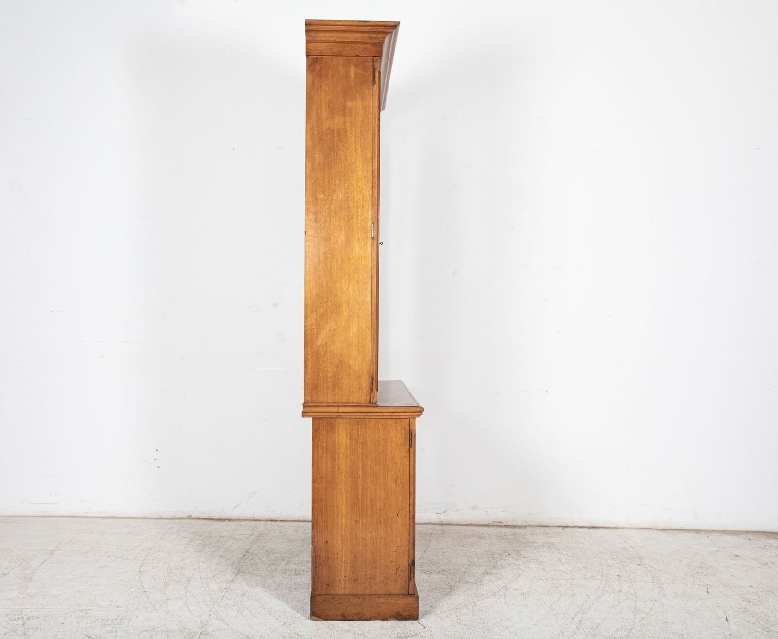 19thc English Glazed Oak Bookcase Cabinet photo vintage