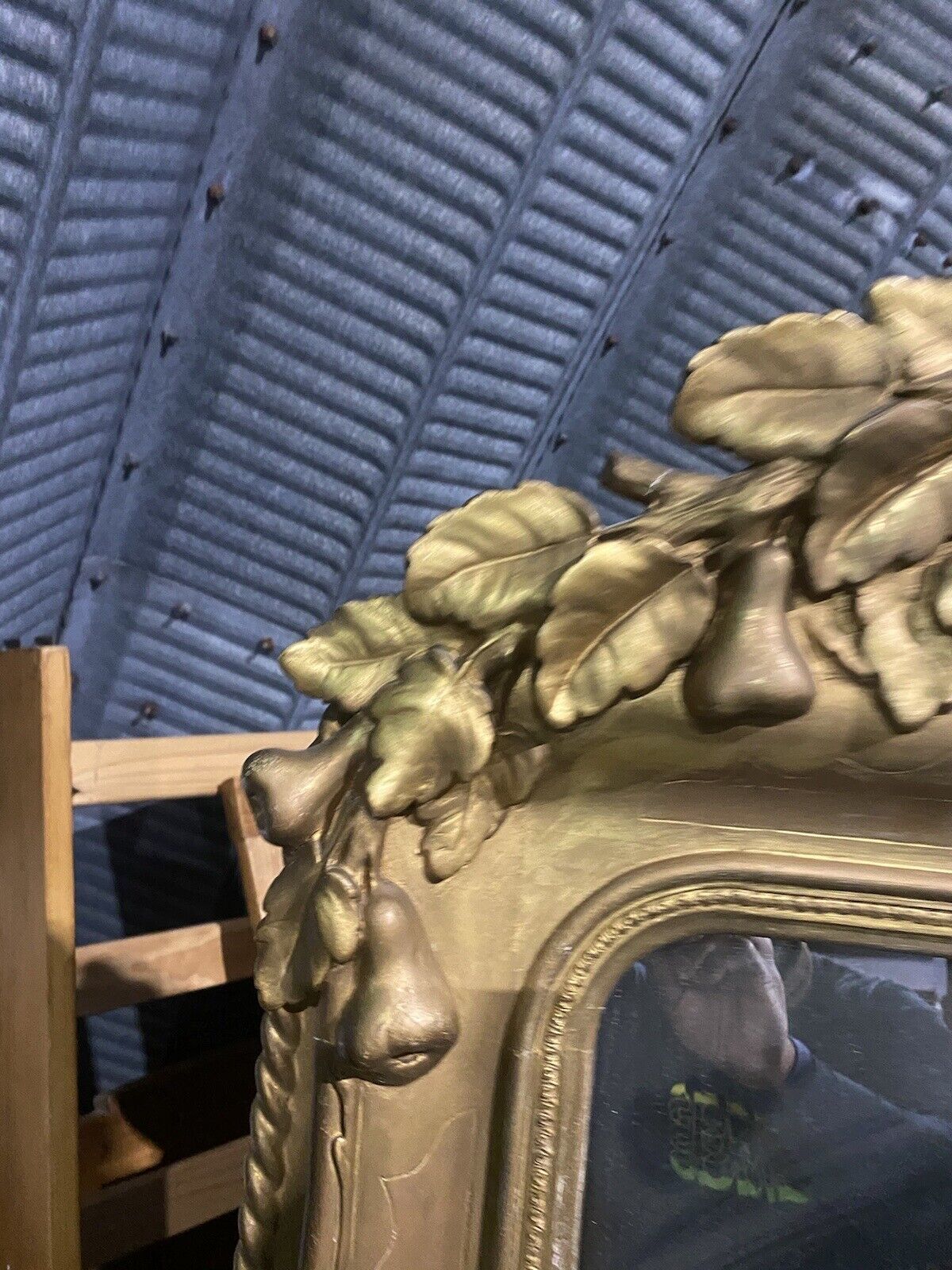 Home Decor Large Antique French Baroque Style Overmantel Carved Gilt Gold Mirror photo