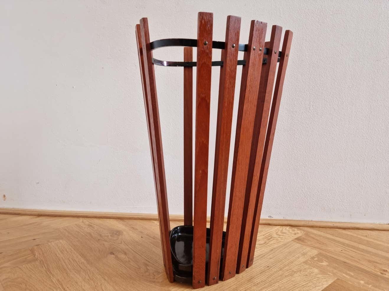 Mid Century Teak Umbrella Stand, Denmark, 1960s photo for sale