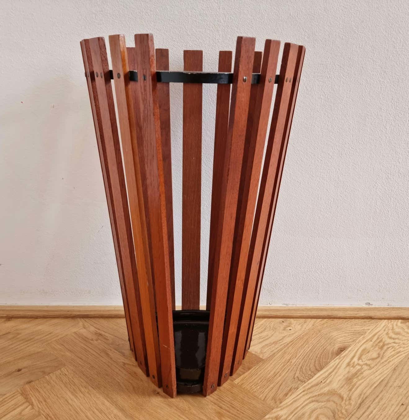 257.0 Mid Century Teak Umbrella Stand, Denmark, 1960s photo