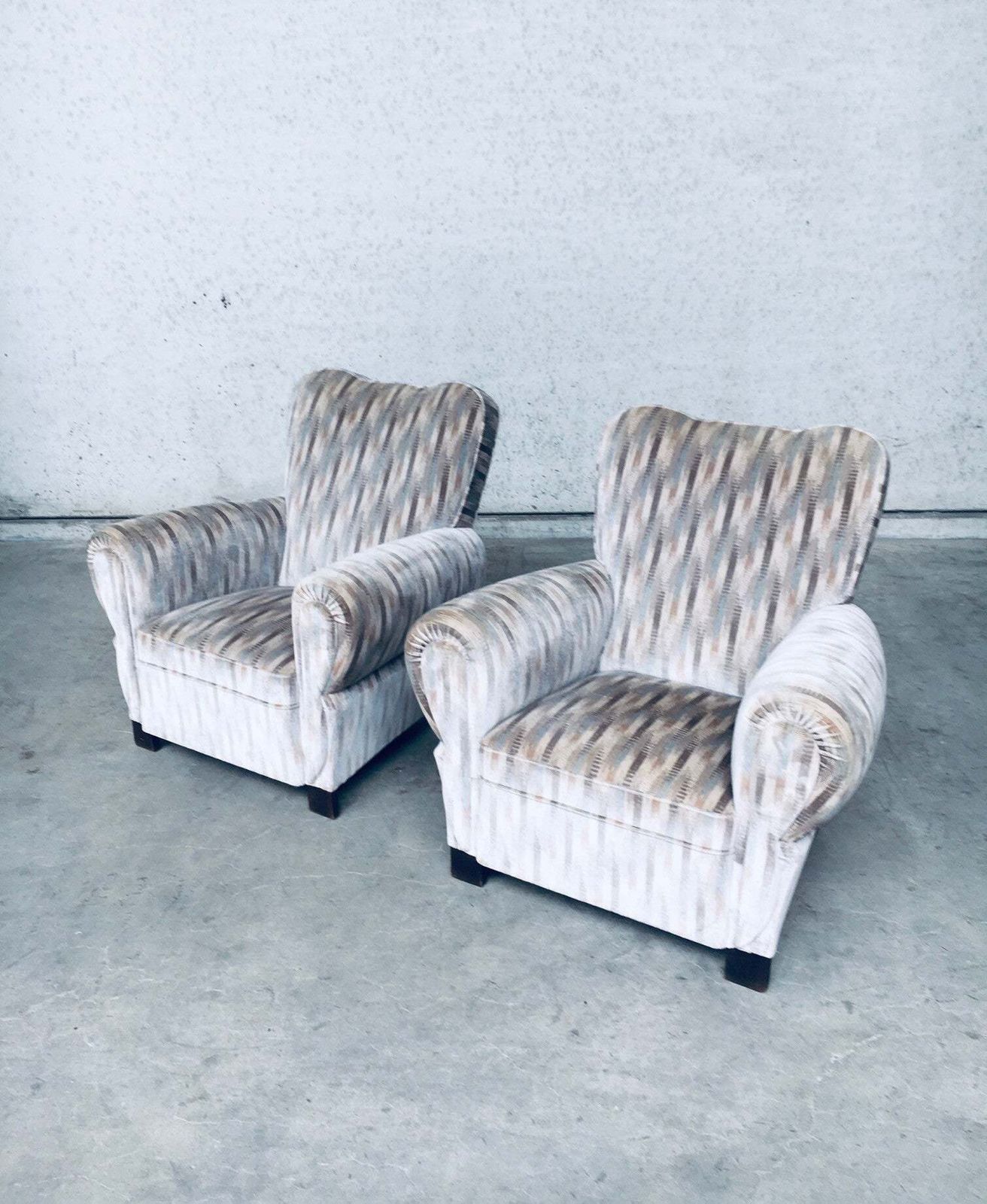 Art Deco Design Lounge Arm Chair Set, Belgium 1940's. photo for sale