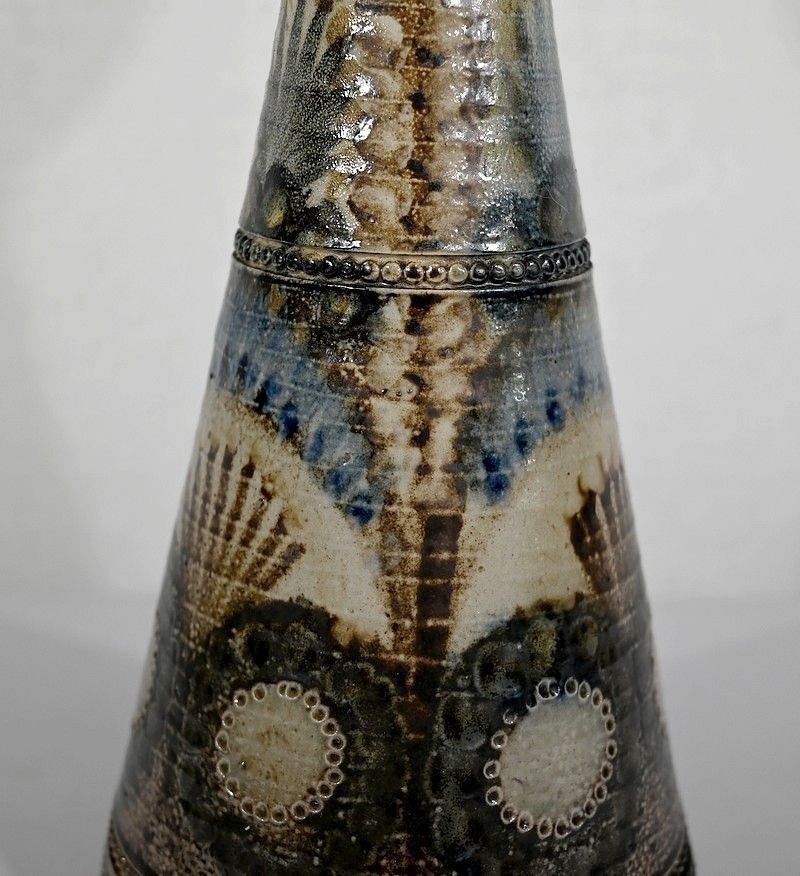 Salt Sandstone Vase Signed Jc. Courjault For Keraluc Quimper  1960 photo buy