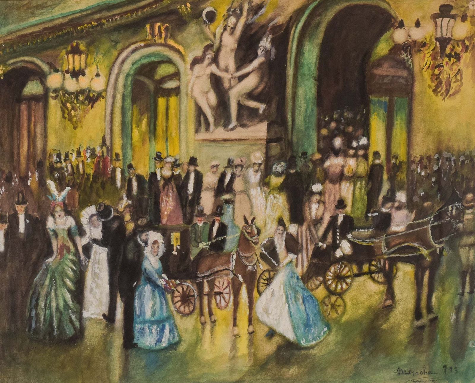 Impressionist Evening Scene In The Style Of Renoir photo furniture