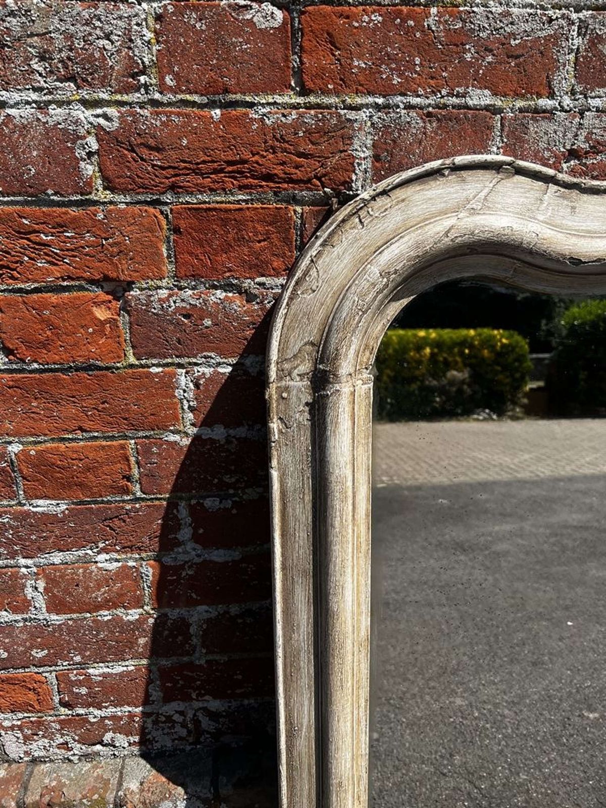 A Wonderful Large Antique French 19th Century Shaped Painted Mirror photo furniture