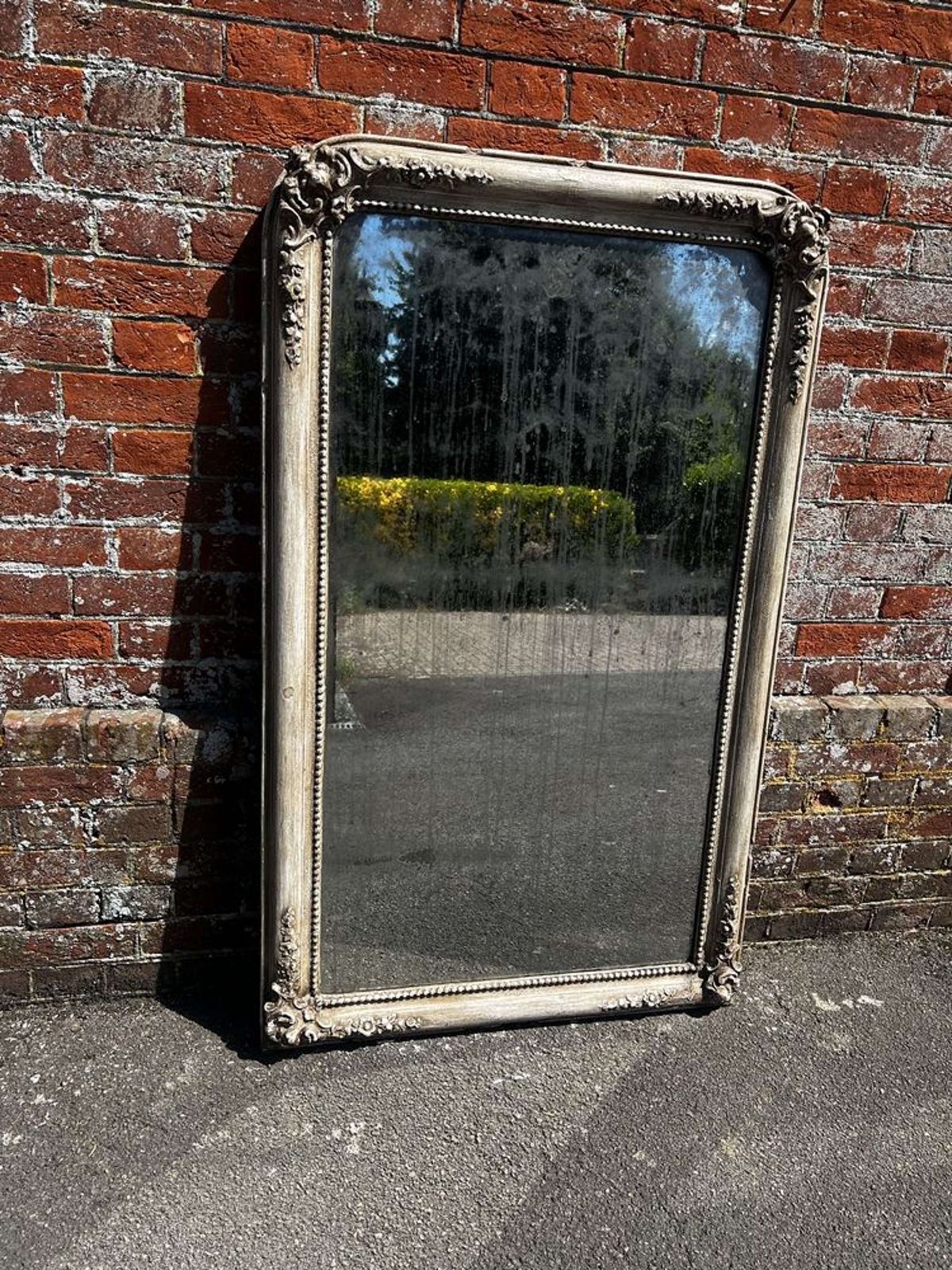 A Delightful Large Antique French 19th C Painted Mirror photo vinterior
