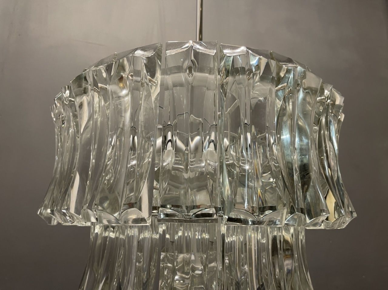 Lighting Italian Midcentury Murano Glass Chandelier photo