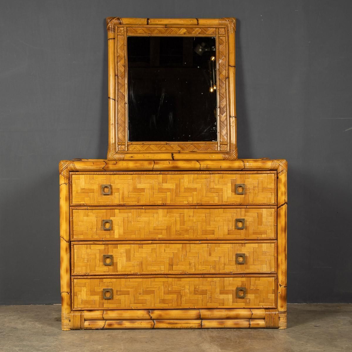 20th Century French French Bamboo Mirror, C.1970 photo furniture