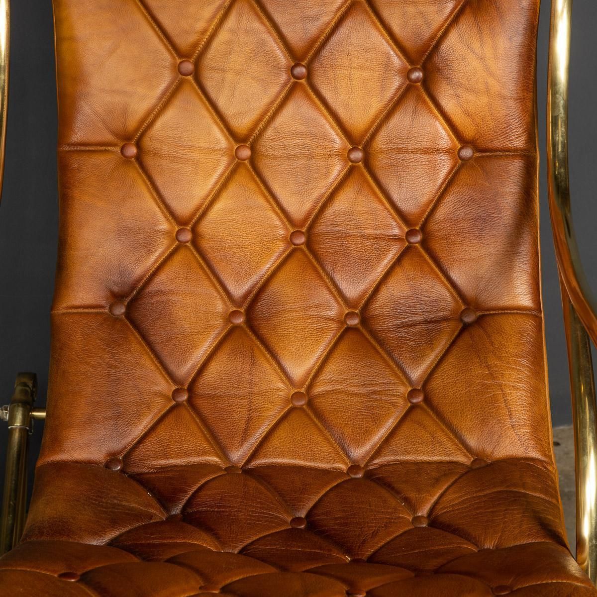 photo buy 20th Century British Made Pair Of Leather Rocking Chairs, C.1950