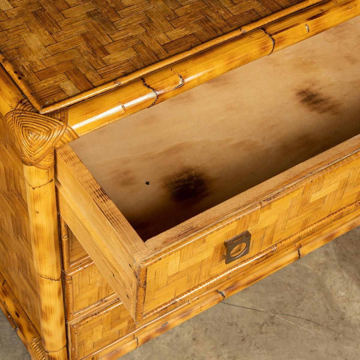 photo vintage 20th Century French Chest Of Drawers In Bamboo, C.1970