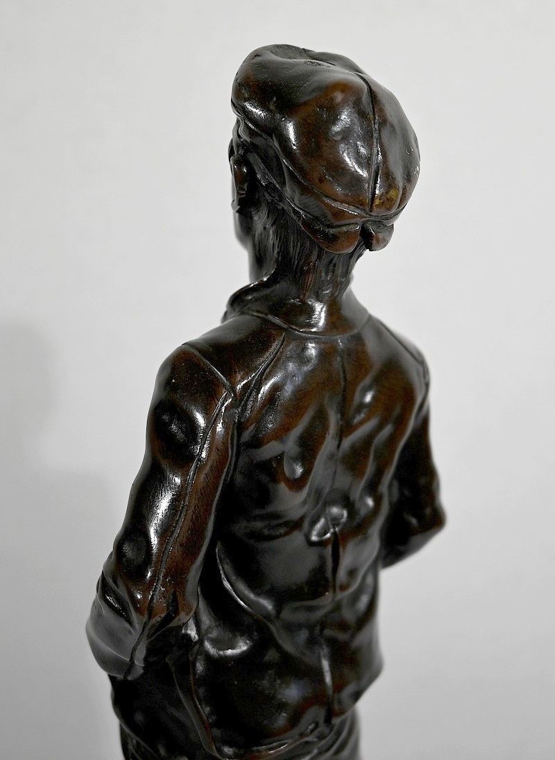 photo vinterior Bronze “The Whistler” After H. Hertzberg – Late 19th Century