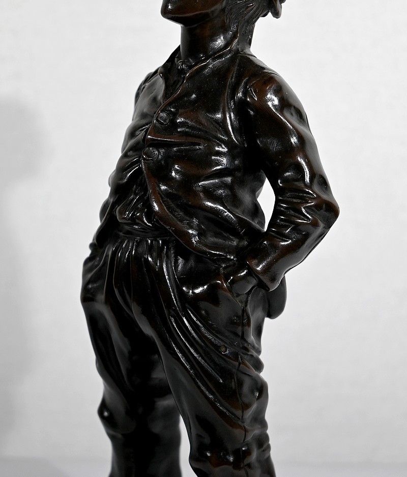 photo vintage Bronze “The Whistler” After H. Hertzberg – Late 19th Century