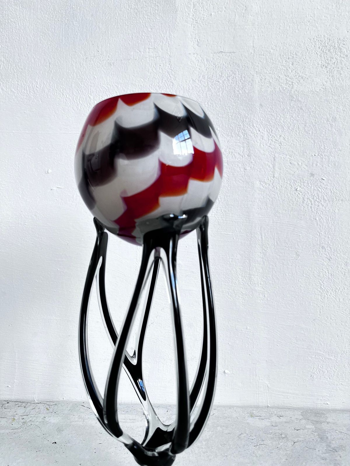 Jozefina Krosno Vintage Octopus Footed Jellyfish Art Glass Bowl/ Gift/ Rediscova photo 95.0