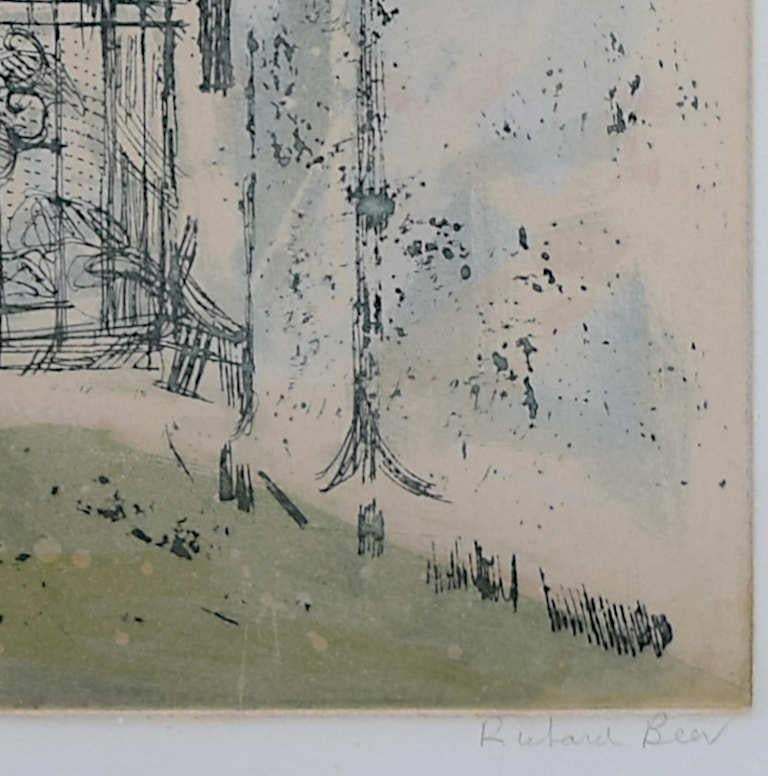 Richard Beer Richard Beer: Merton College, Oxford Etching photo Art
