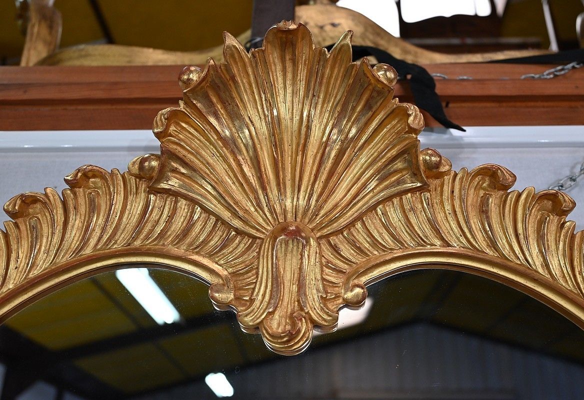 Important Mirror In Golden Wood, Louis XV Style, Mid 20th Century photo buy