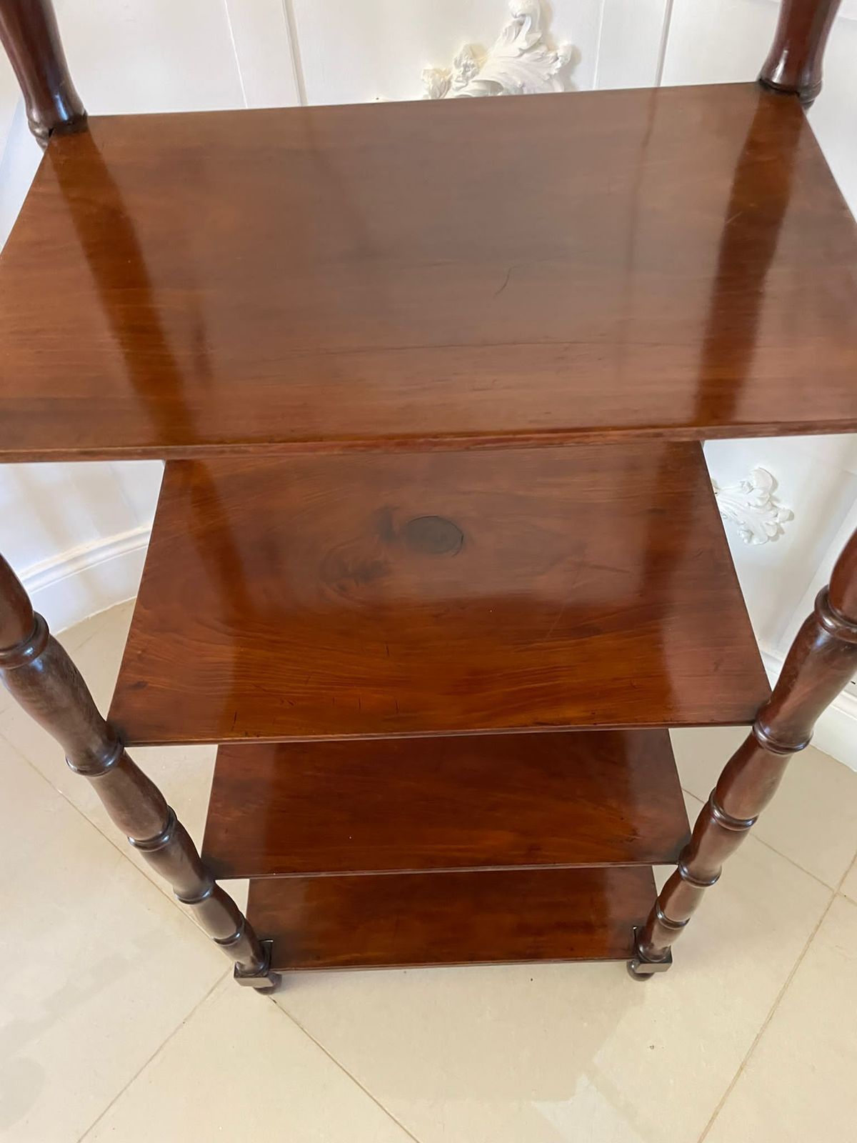 Antique Quality William IV Mahogany Freestanding Five Tier Whatnot photo Furniture